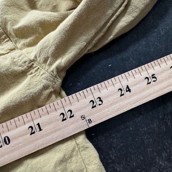 Zara Button Up Collared Shirt Yellow Color Size Small Essential Preppy Used - Picture 9 of 11